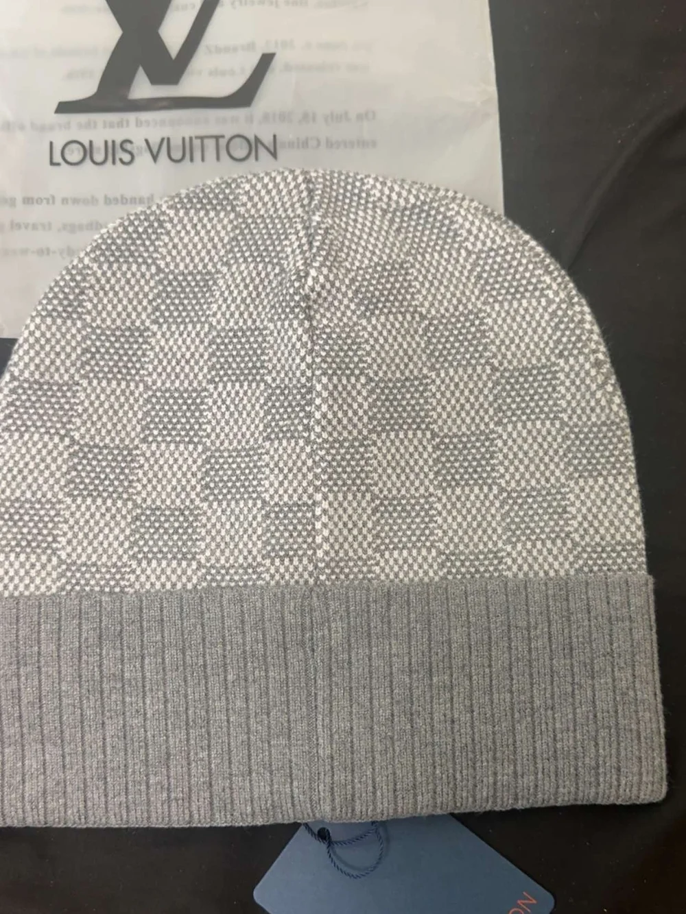 Grey Monogram Beanie
